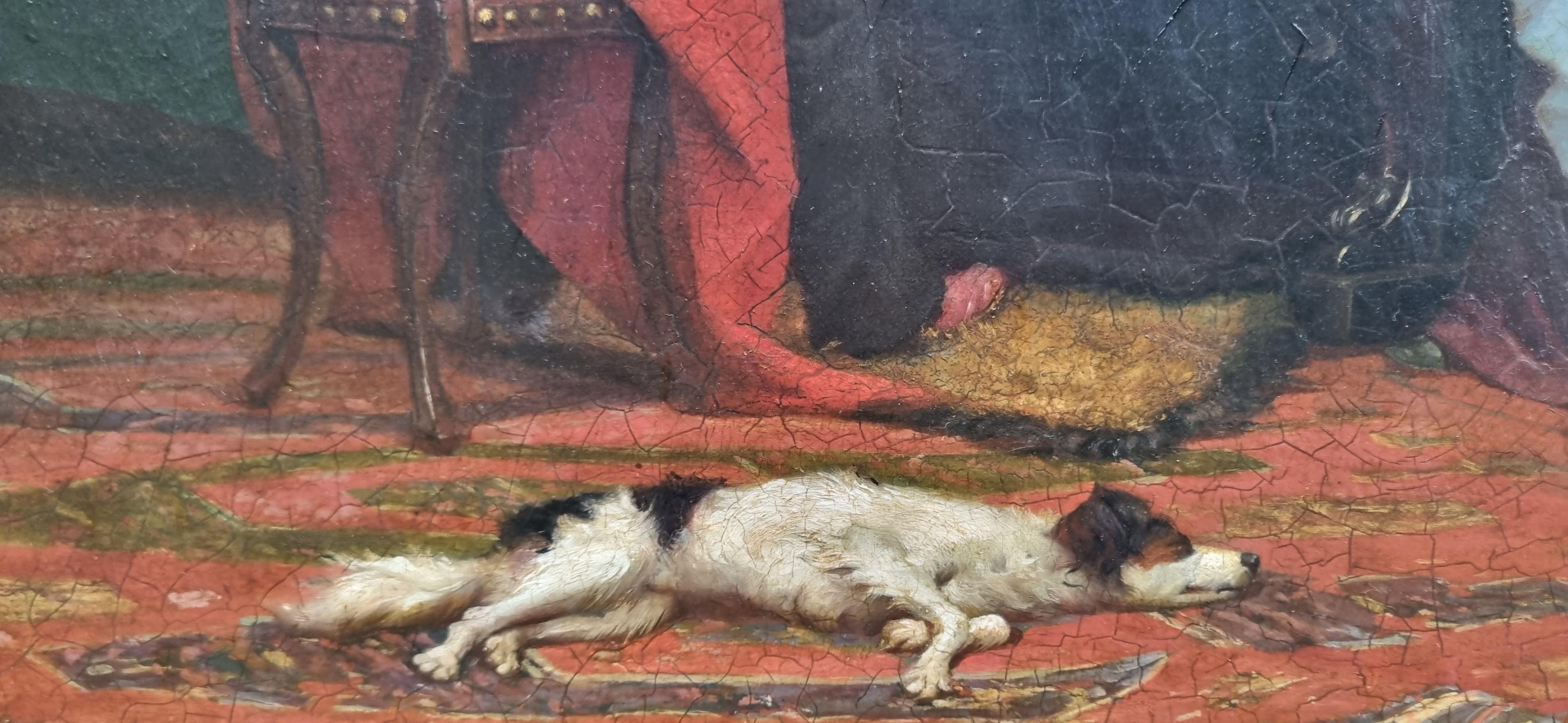 GUILLOT Peinture académique française Pianiste d'intérieur 19ème en vente 2