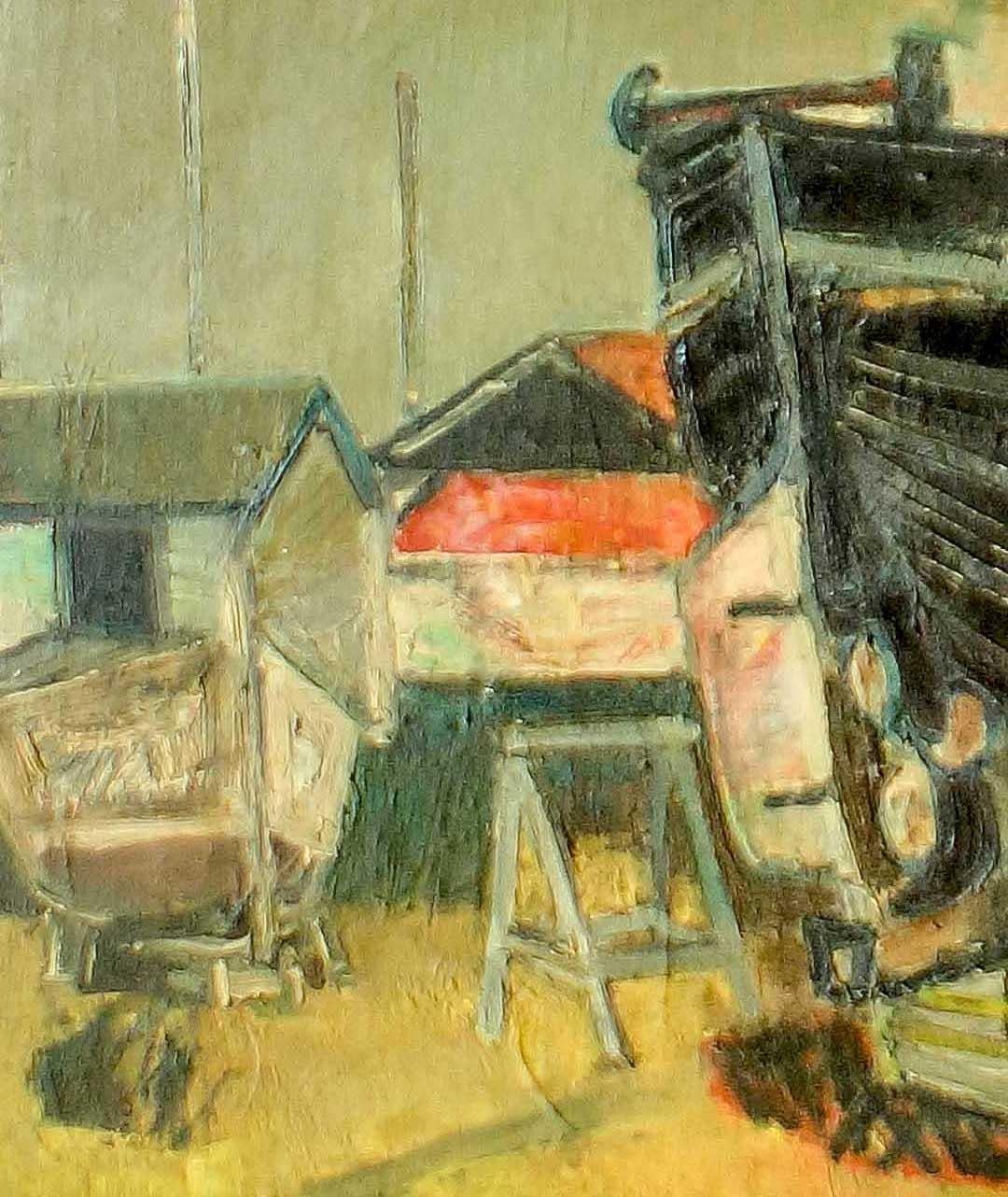 Shipyard - Huile sur toile de Paul Guiramand, 1955 environ en vente 2