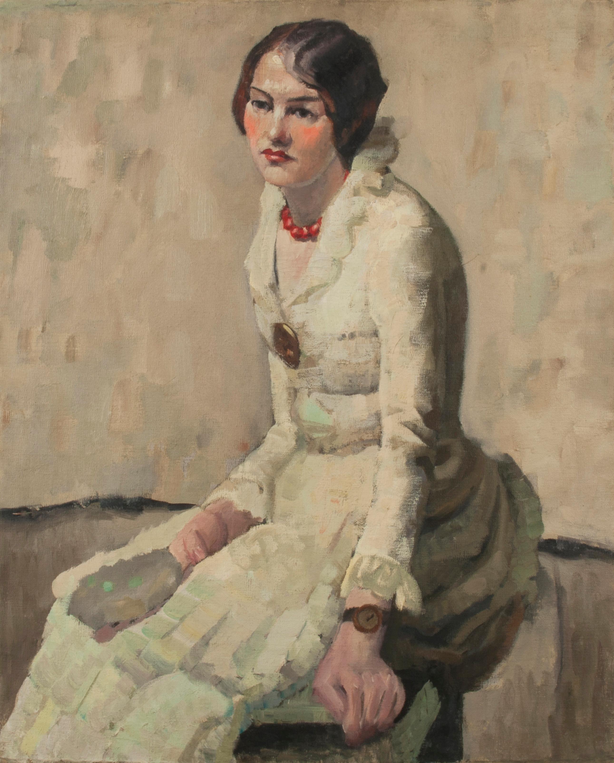 Paul H. Winchell Figurative Painting – Porträt einer sitzenden Frau