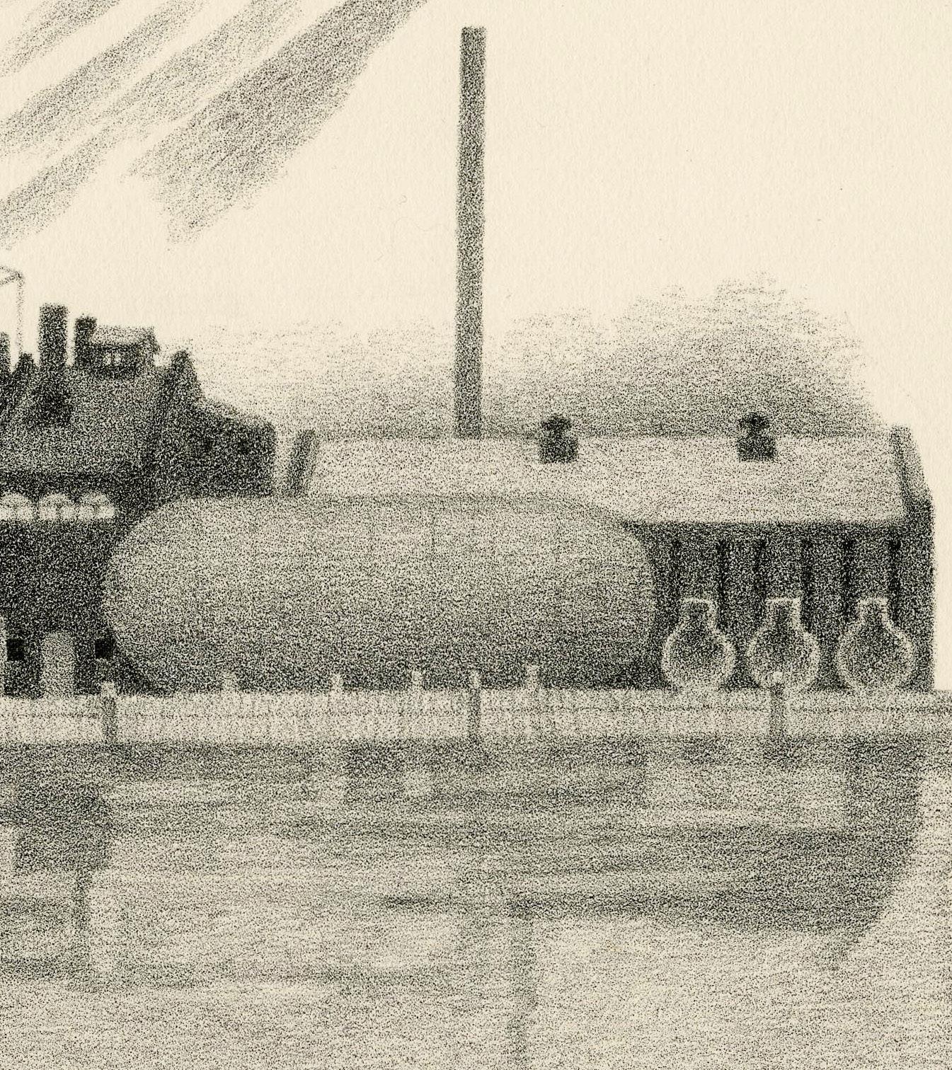 Refinery Scene - American Realist Print by Paul H. Winchell