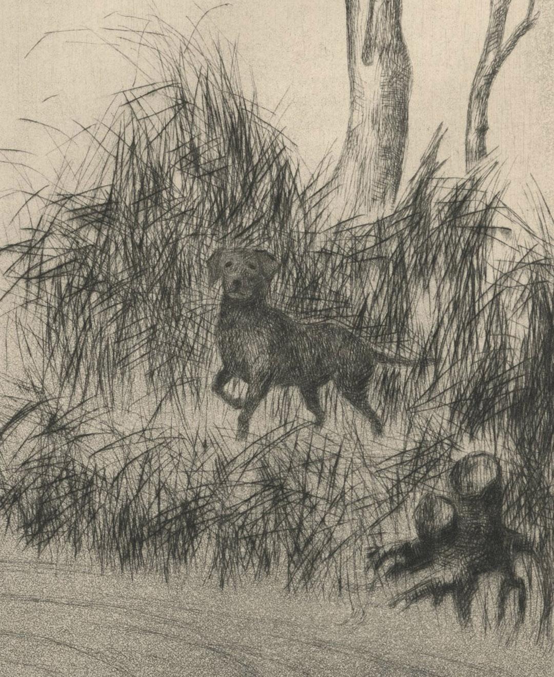 untitled (Duck taking to flight, flushed by a dog) - American Realist Print by Paul H. Winchell