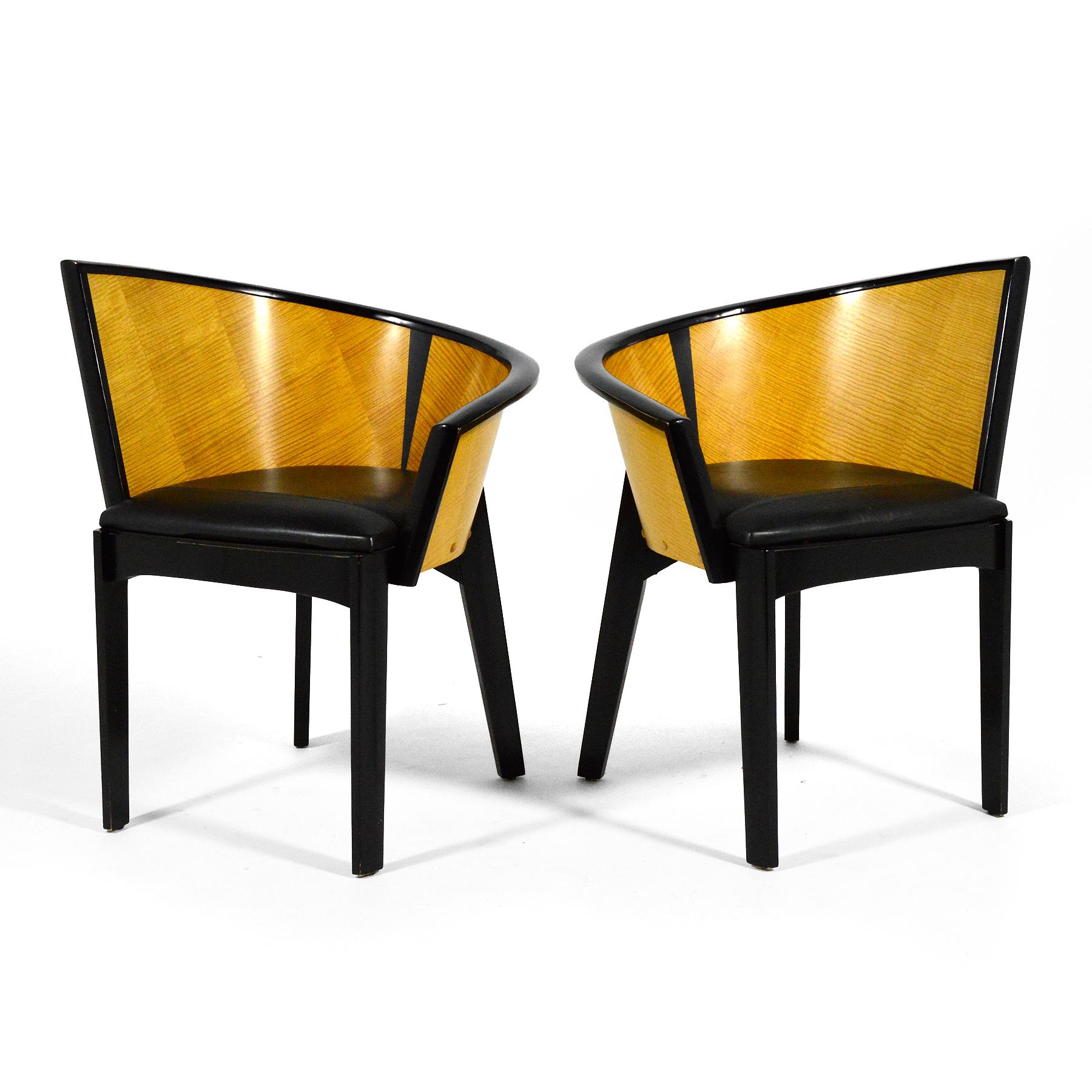 Post-Modern Paul Haigh Sinistra Chairs by Bernhardt For Sale