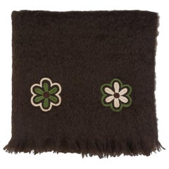 Paul - Hand Embroidered Brown Throw Blanket