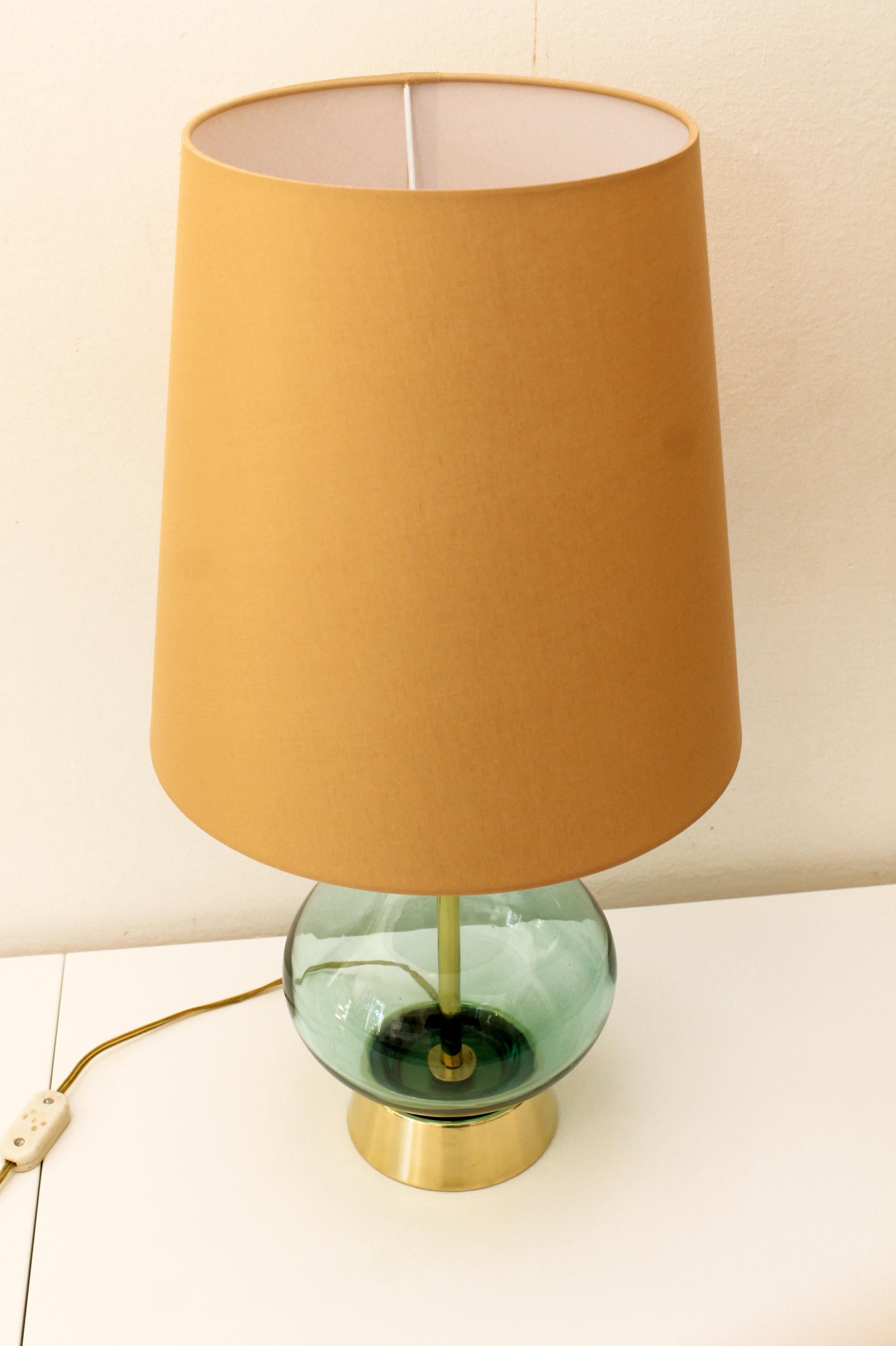 Paul Hanson by Fratelli Melani, Italy, Amber Glass Table Lamp, Mint 1