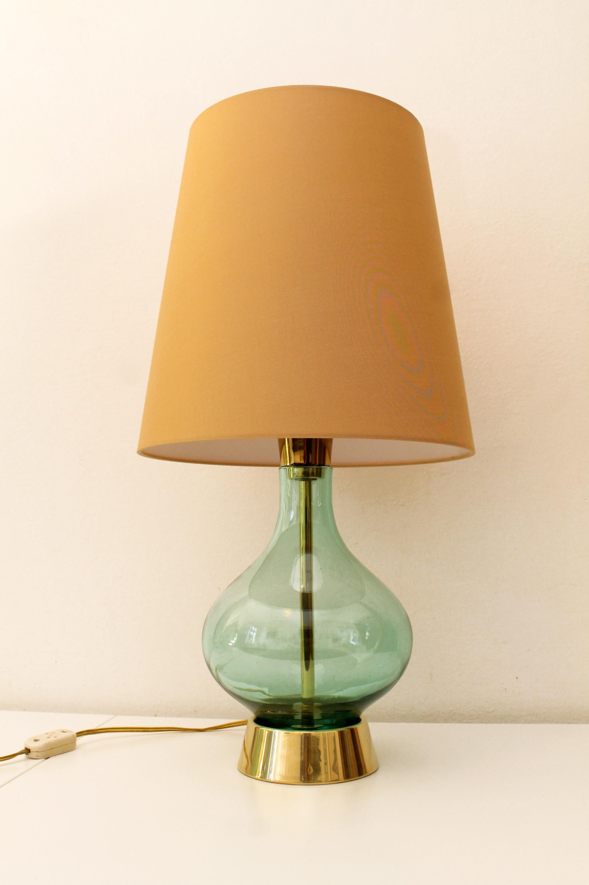 Paul Hanson by Fratelli Melani, Italy, Amber Glass Table Lamp, Mint 3