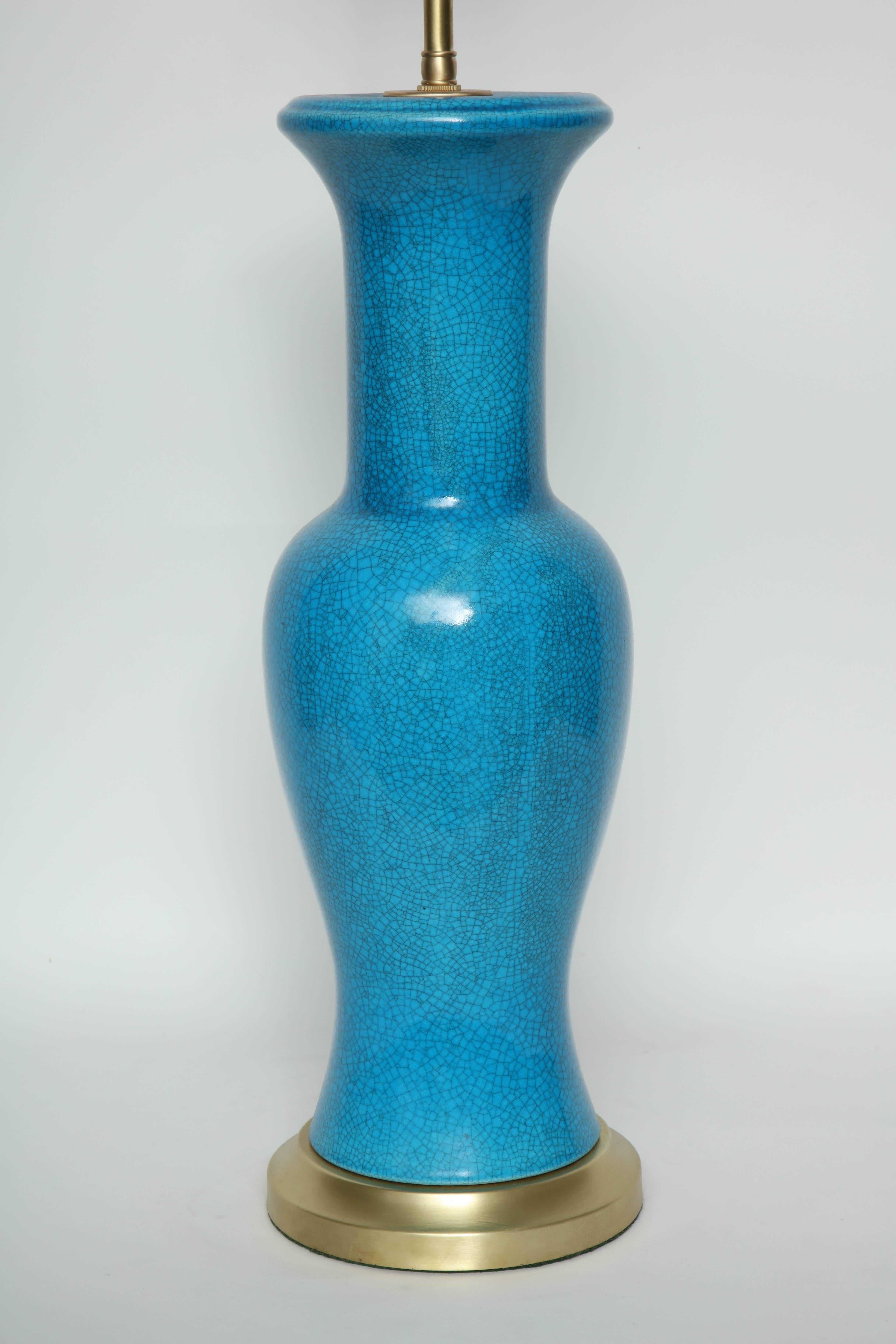 Paul Hanson Cerulean Blue Lamps In Excellent Condition For Sale In New York, NY