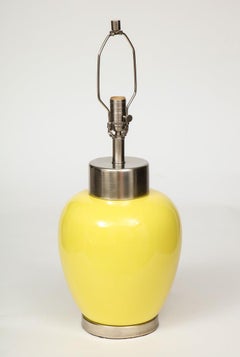 Paul Hanson Lemon Yellow Porcelain Lamps