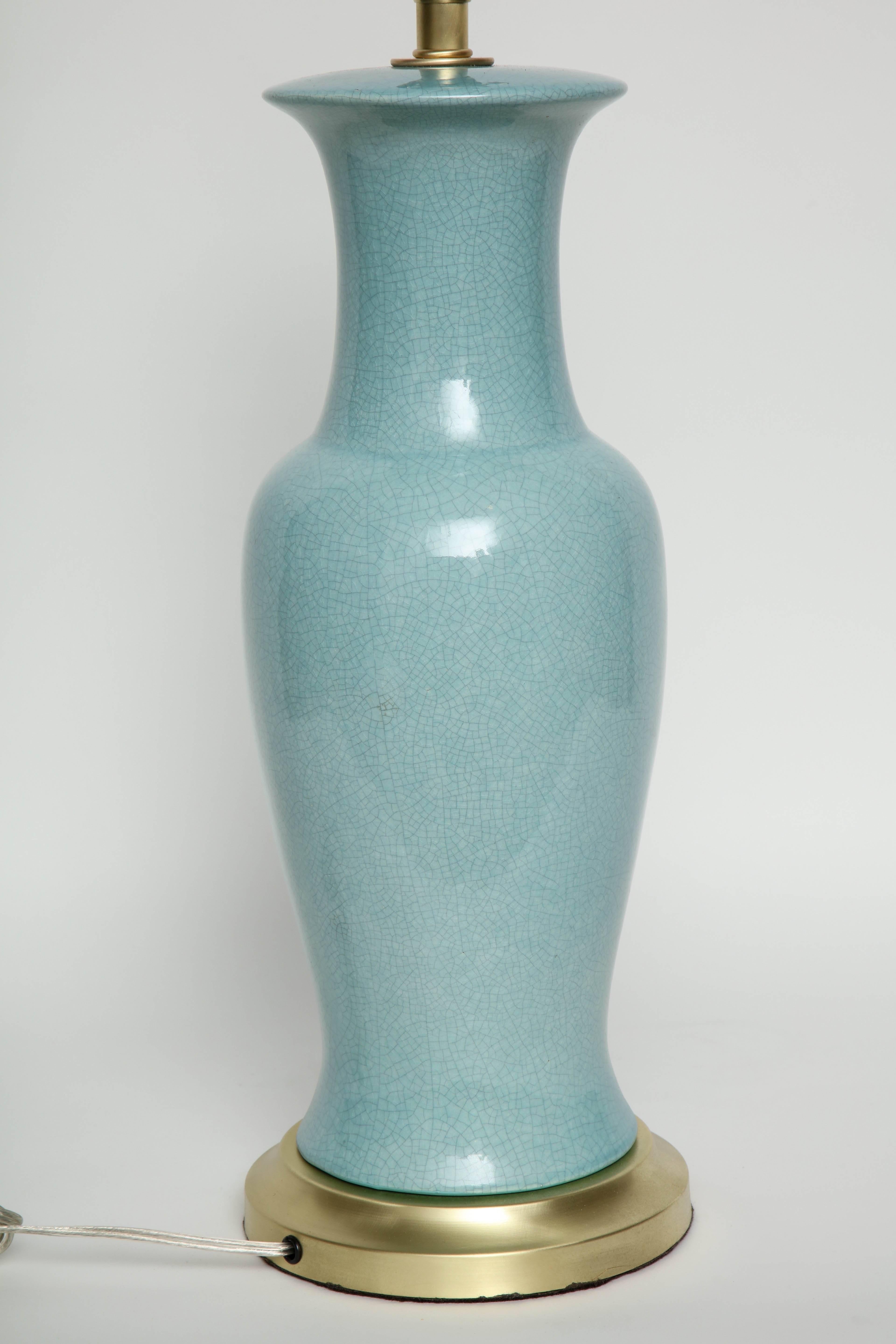Paul Hanson Robins Egg Blue Porcelain Lamps 1