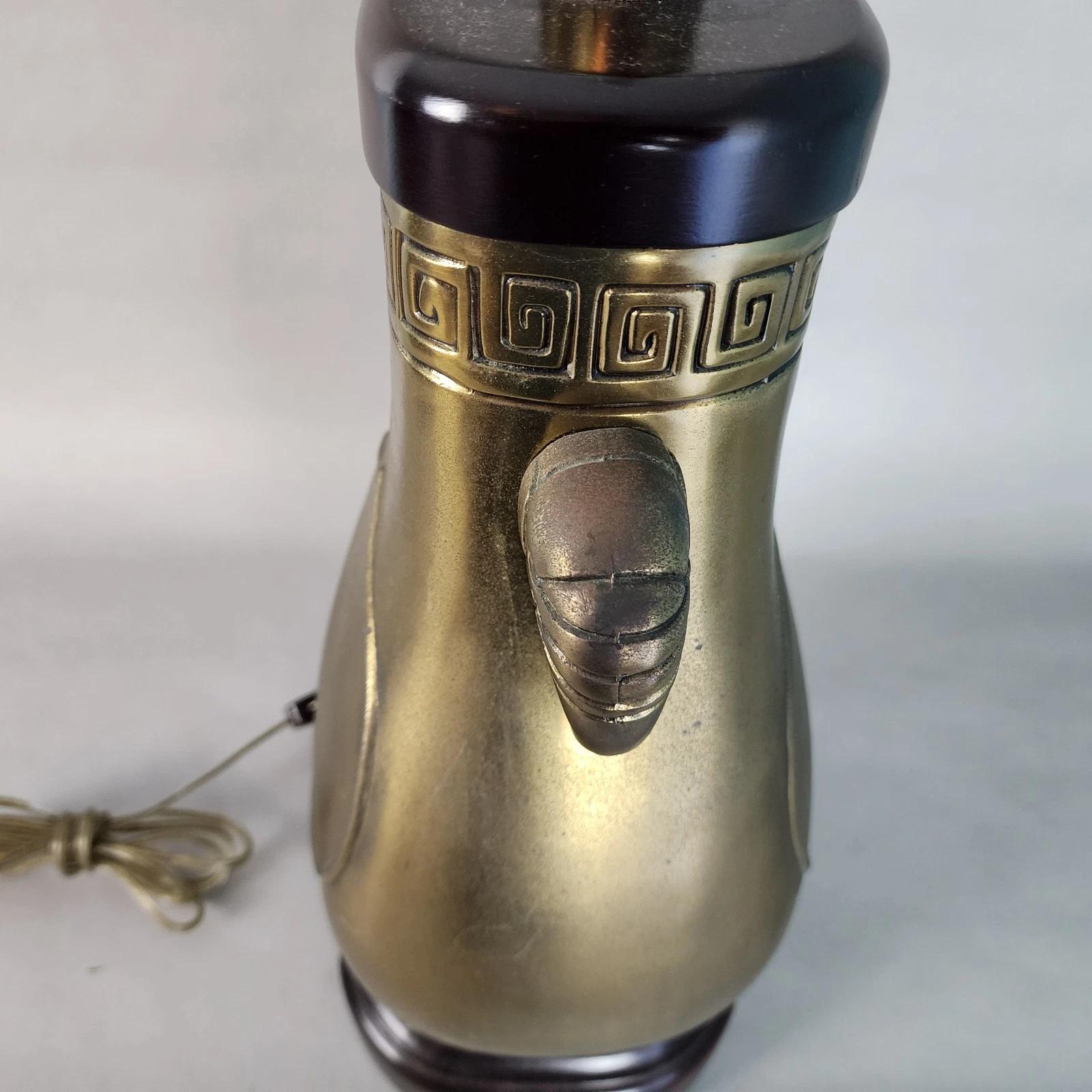 Paul Hanson Table Lamp Brass Elephants In Good Condition For Sale In Lake Worth, FL
