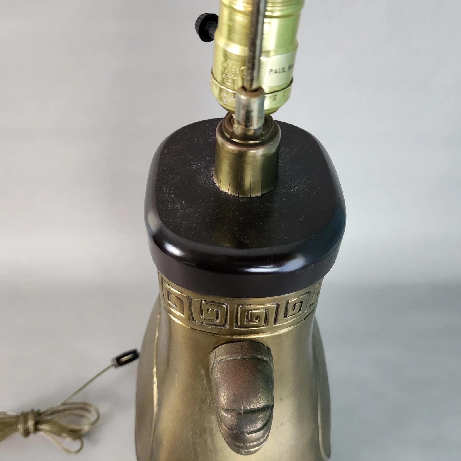 Paul Hanson Table Lamp Brass Elephants For Sale 3