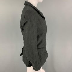 PAUL HARNDEN Größe M Graue Leinenjacke mit Spitzenrevers