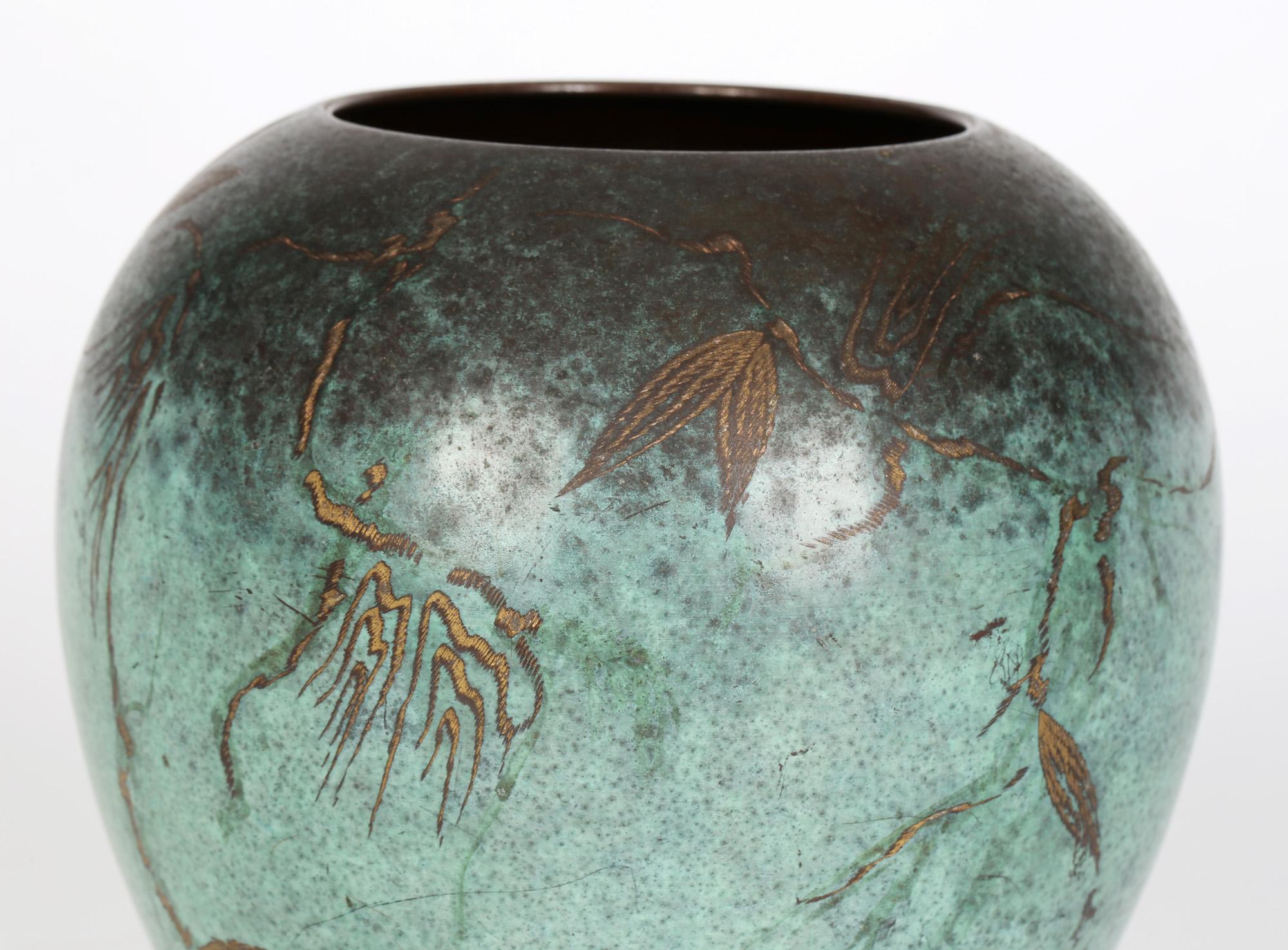 Paul Haustein for WMF Art Deco Patinated Bronze Ikora Vase 3