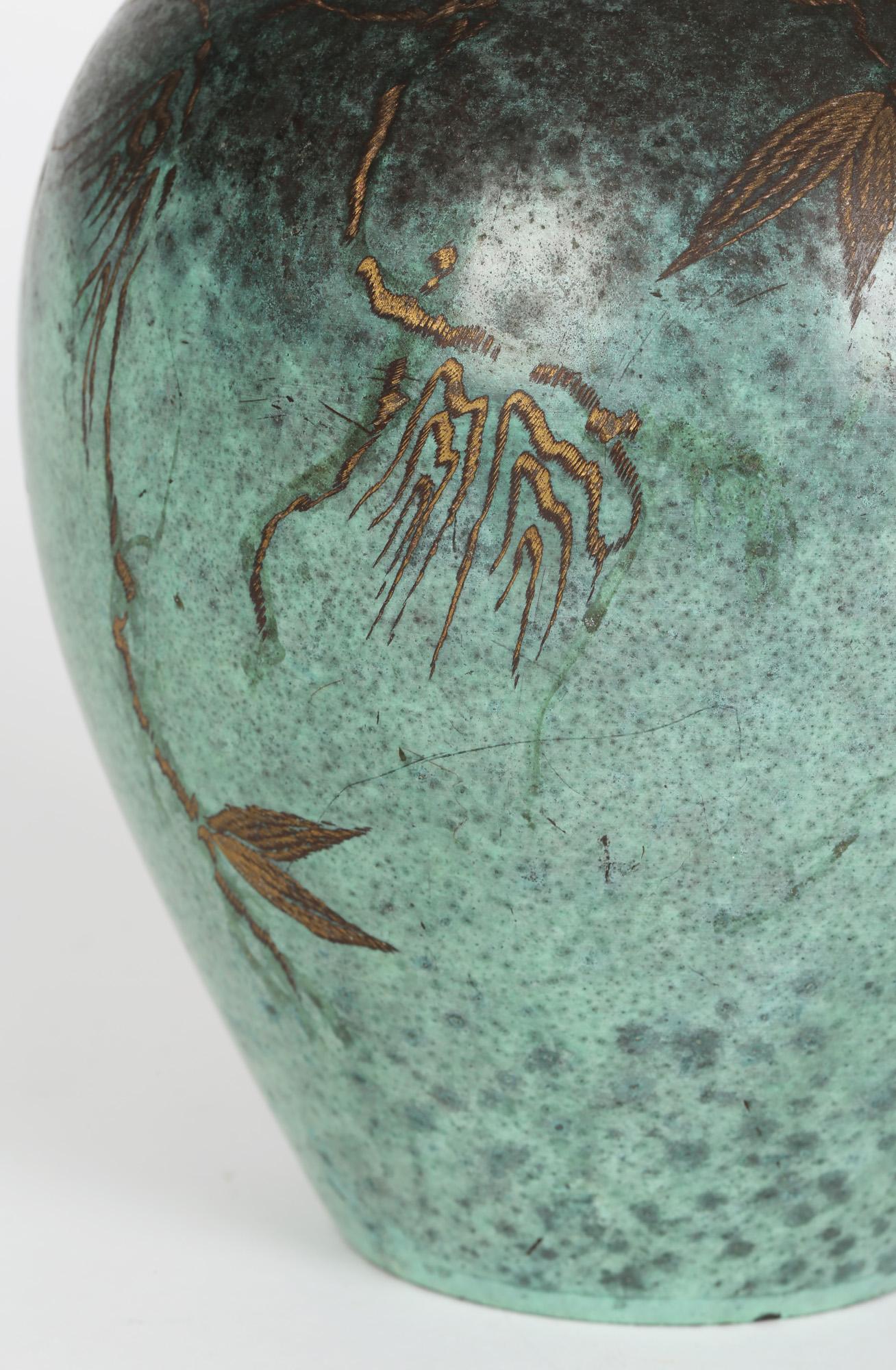 Paul Haustein for WMF Art Deco Patinated Bronze Ikora Vase 4