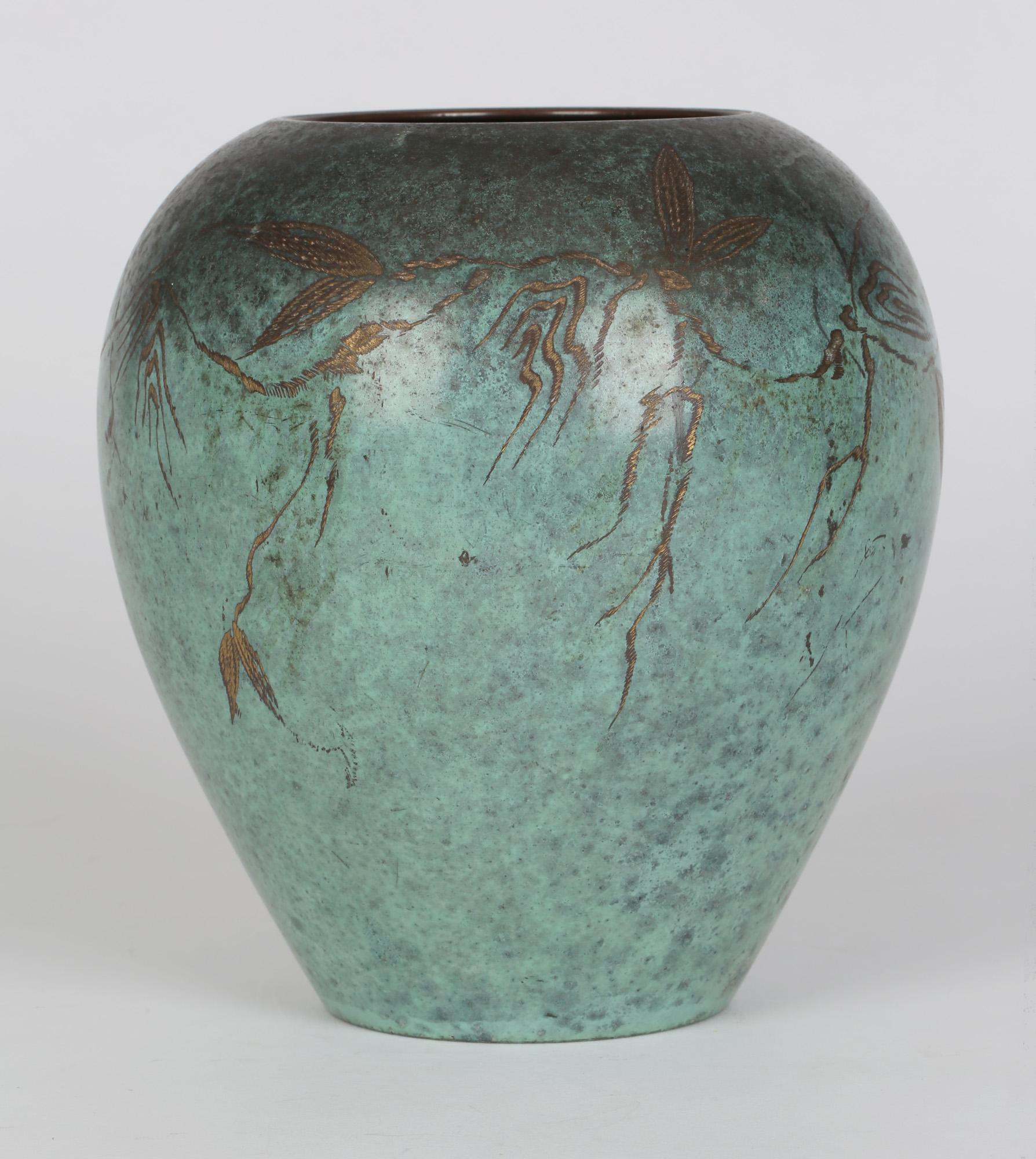 Paul Haustein for WMF Art Deco Patinated Bronze Ikora Vase 5