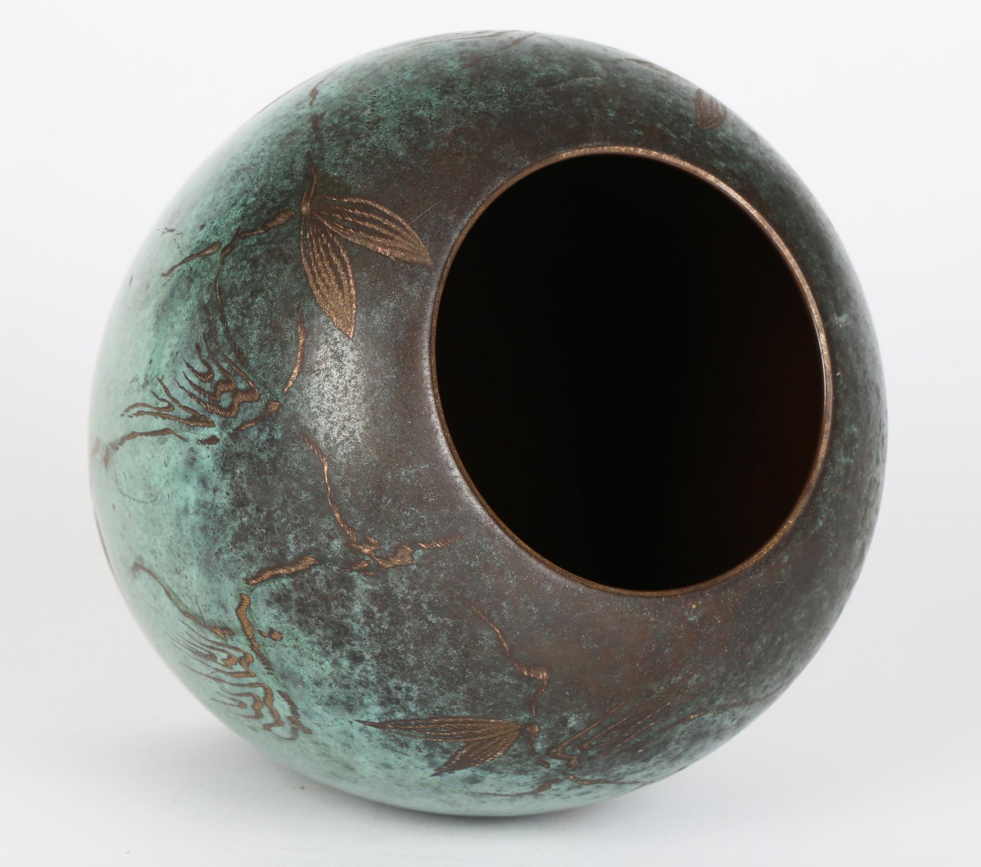 Paul Haustein for WMF Art Deco Patinated Bronze Ikora Vase 6