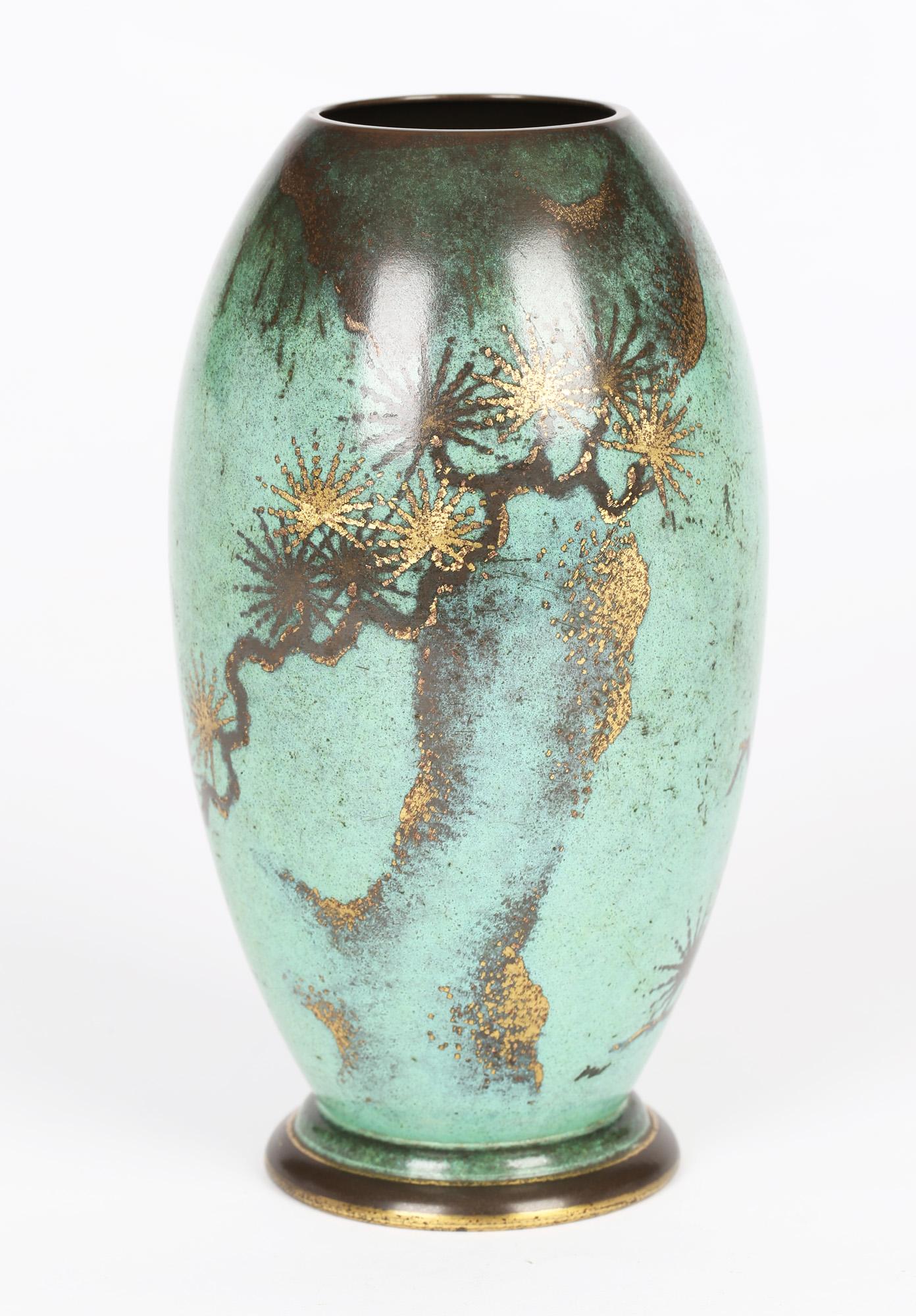 20th Century Paul Haustein for Württembergische Metal Art Deco Patinated Copper Ikora Vase