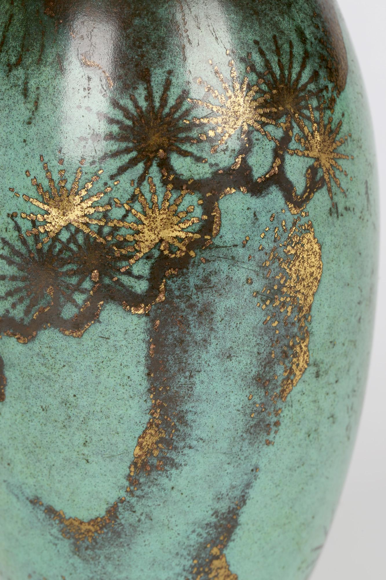 Paul Haustein for Württembergische Metal Art Deco Patinated Copper Ikora Vase 2