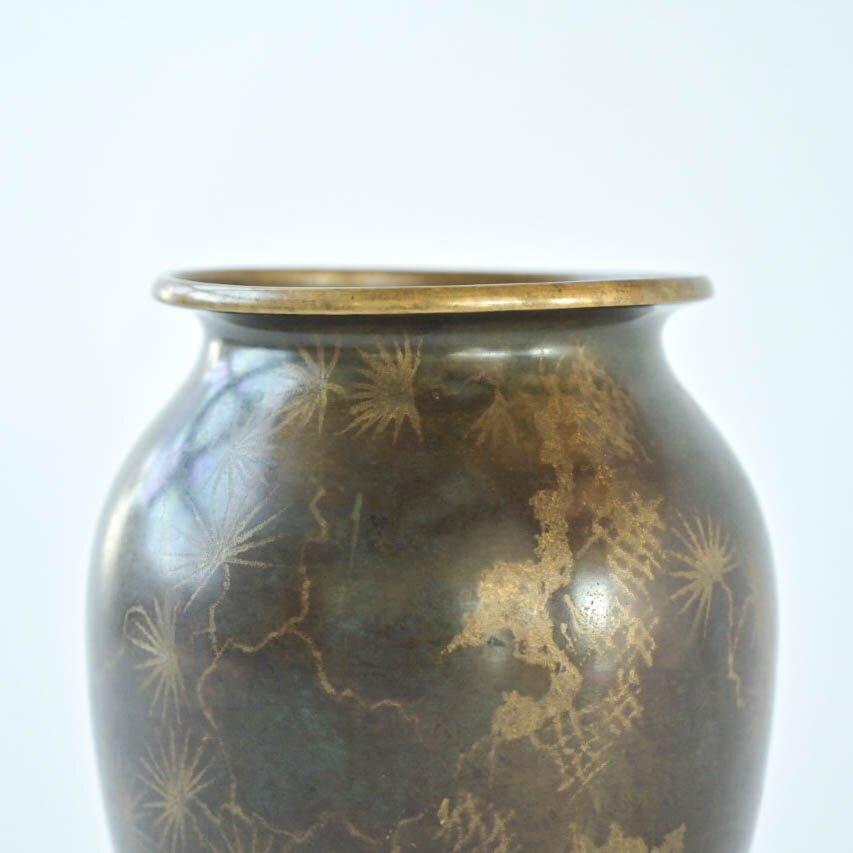Art Deco Paul Haustein Patinated Bronze Ikora Vase for WMF c. 1920s For Sale