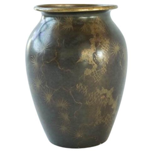 Paul Haustein Patinated Bronze Ikora Vase for WMF c. 1920s For Sale