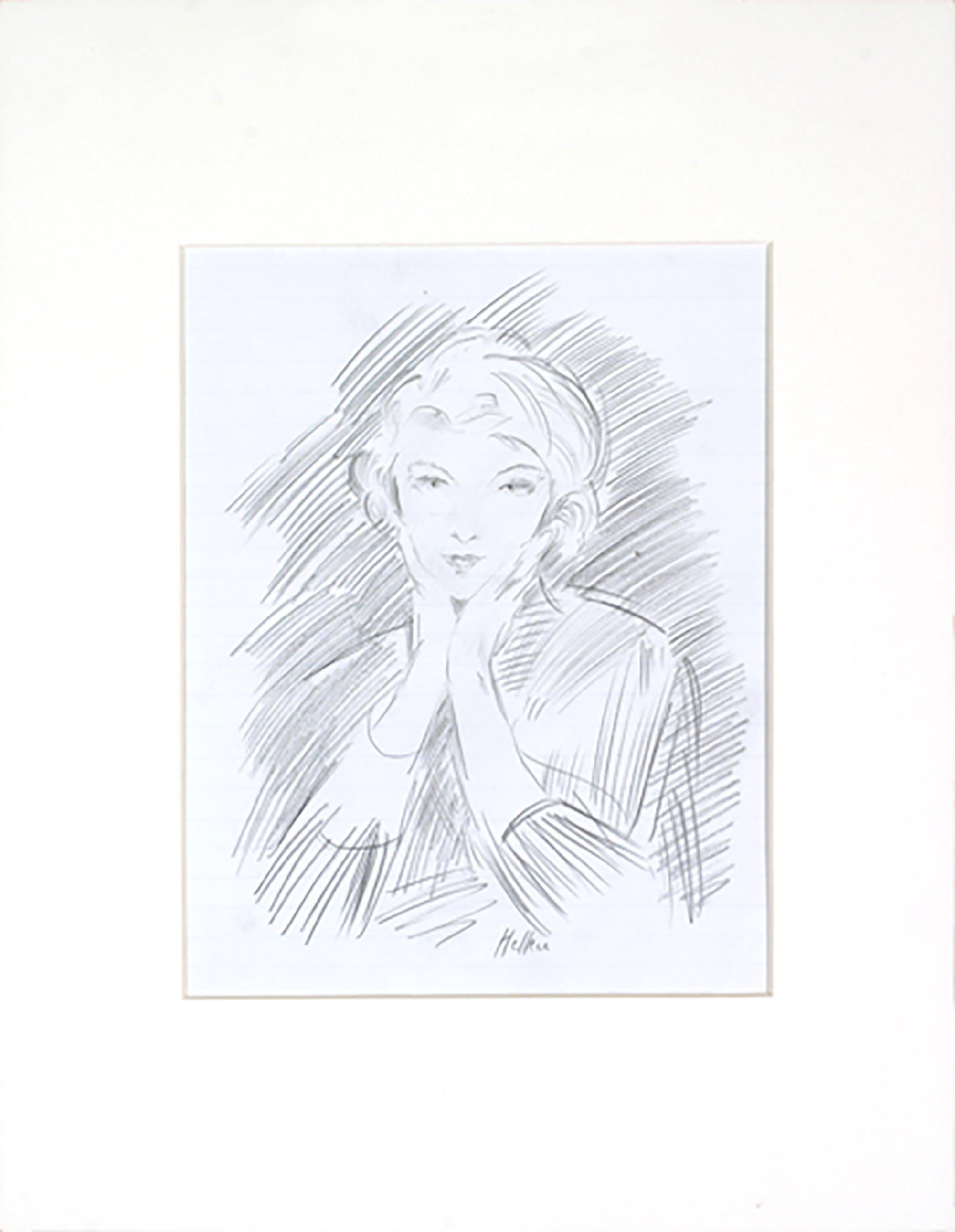 Paper Size: 14 x 11 inches ( 35.56 x 27.94 cm )
 Image Size: 8.5 x 6.5 inches ( 21.59 x 16.51 cm )
 Framed: No
 Condition: A-: Near Mint, very light signs of handling
 
 Additional Details: Drawing signed ""Paul Helleu"", signature nor portrait are