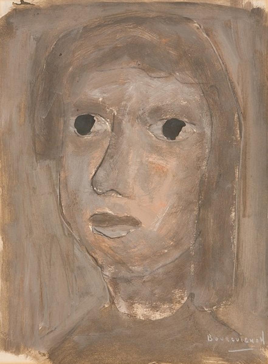 Paul-Henri Bourguignon Portrait Painting - Head in Grey