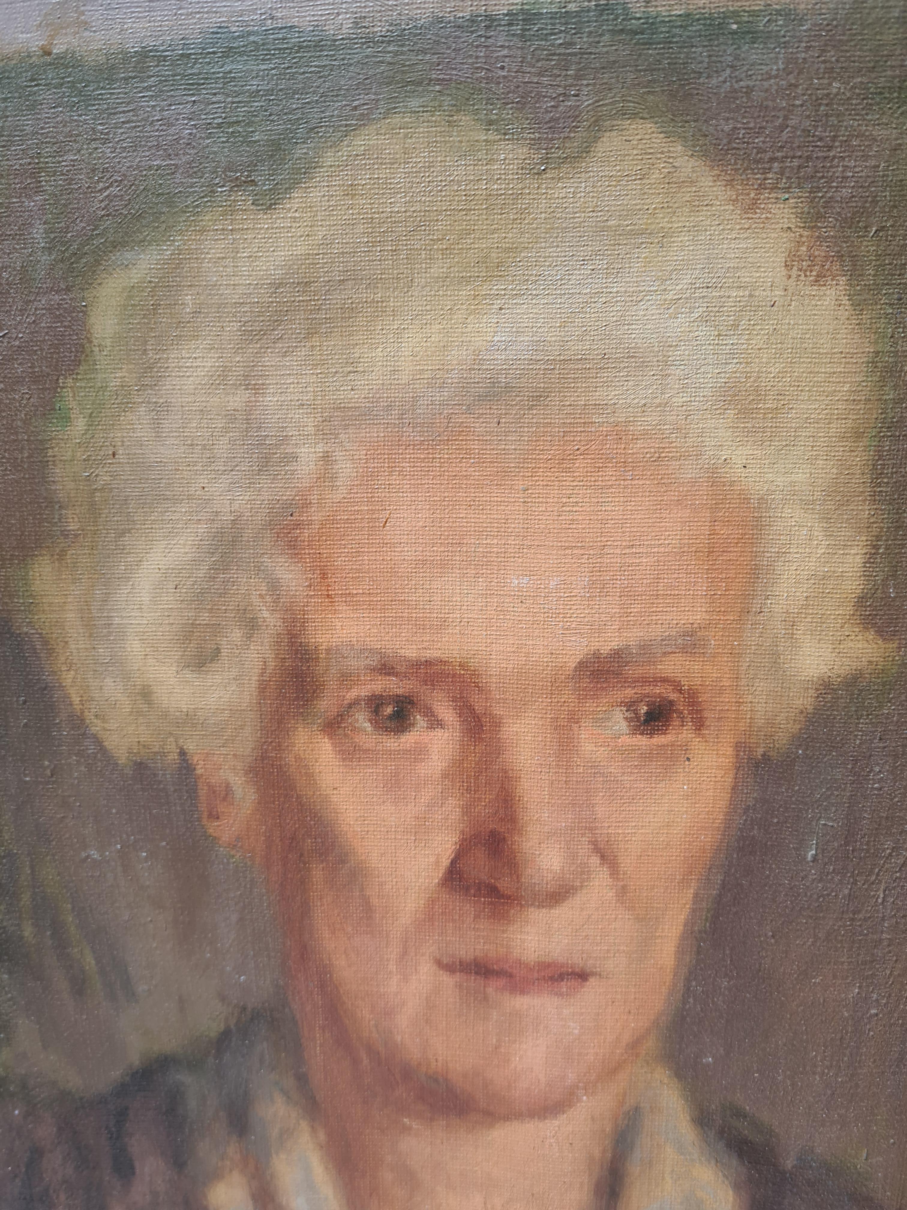 Ritratto di signora in stile Art Déco francese - Portrait Painting Marrone di Paul Hercule Hogg