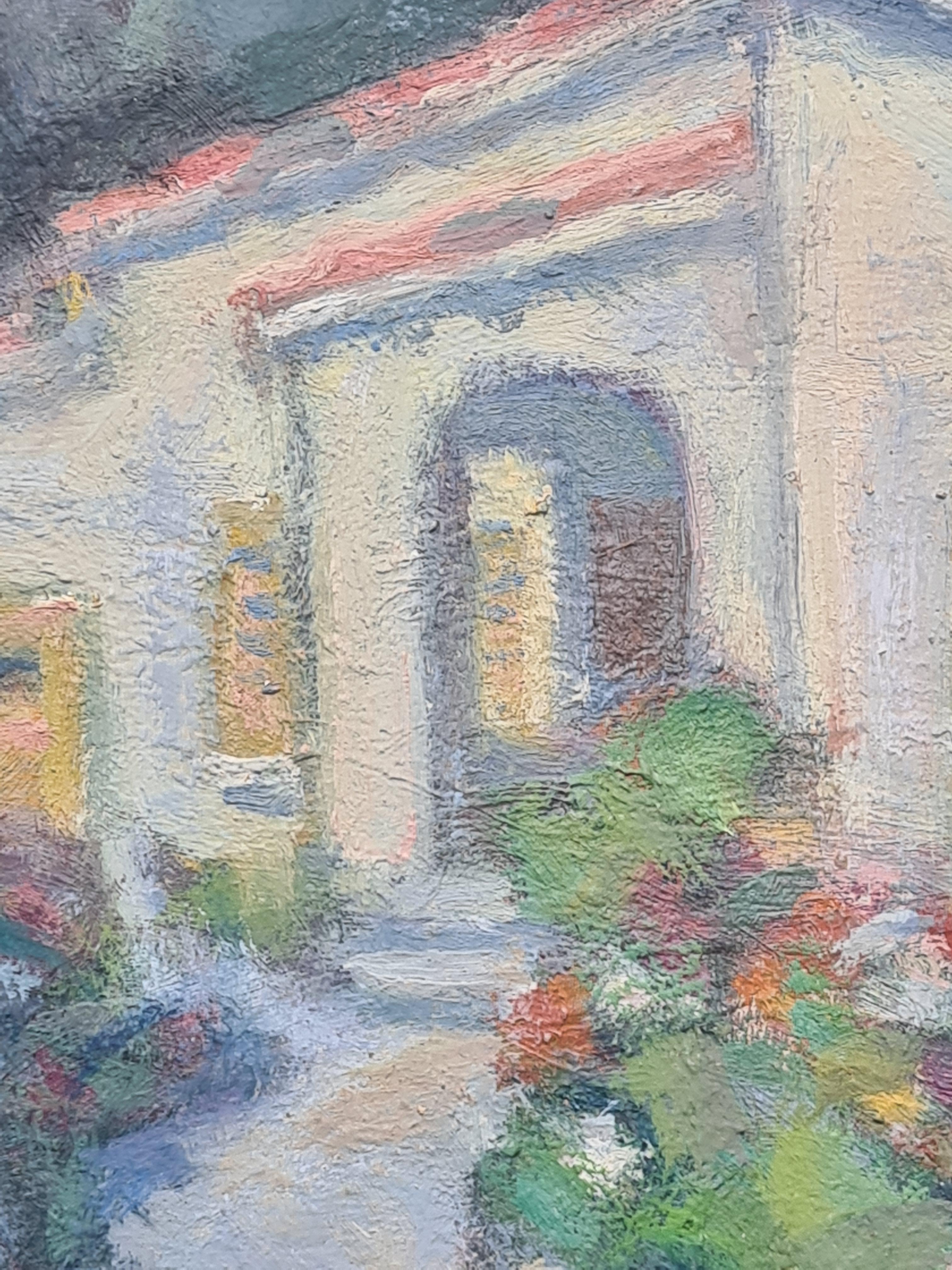 Vue impressionniste d'une VILLA dans le sud de la France, L'Olivette, Juan les Pins en vente 2