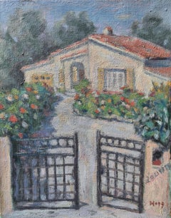 Veduta impressionista di una villa nel sud della Francia, L'Olivette, Juan les Pins