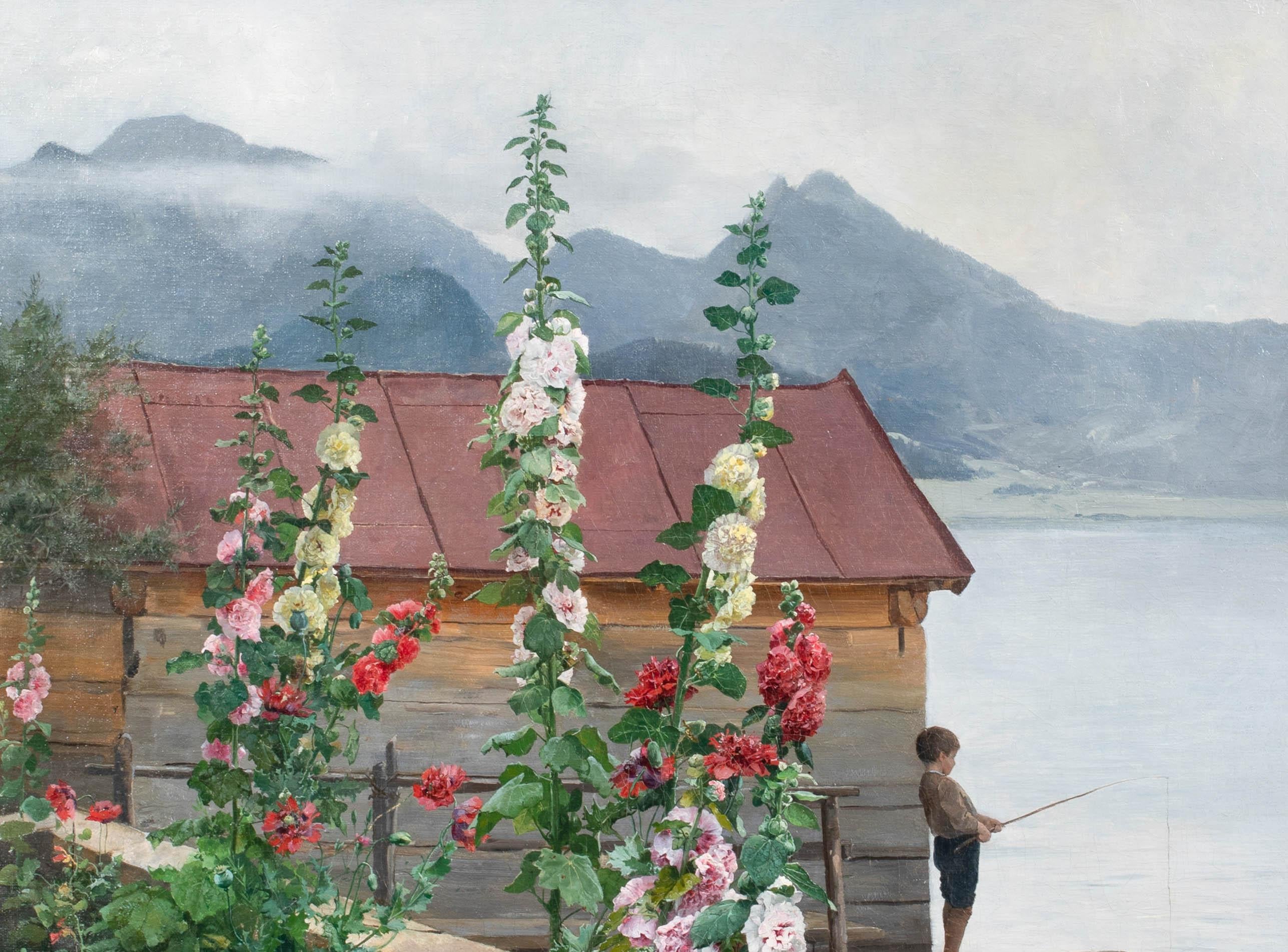 Fishing By The Flowers Of Summer, 19th Century

by Paul Hermann Wagner (1852-1937) sales to $60,000

Large 19th Century study of summer flowers with a boy fishing in the lake beyond, oil on canvas by Paul Hermann Wagner. Excellent quality and