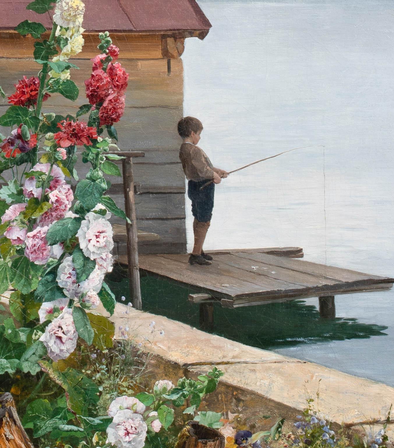 Fishing By The Flowers Of Summer, 19th Century For Sale 1