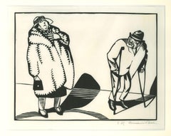 Contrasts - Original Woodcut by Paul Hermann - 1929