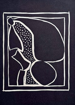Form A su sfondo nero (Astratto, Moderno, Mid-Century)