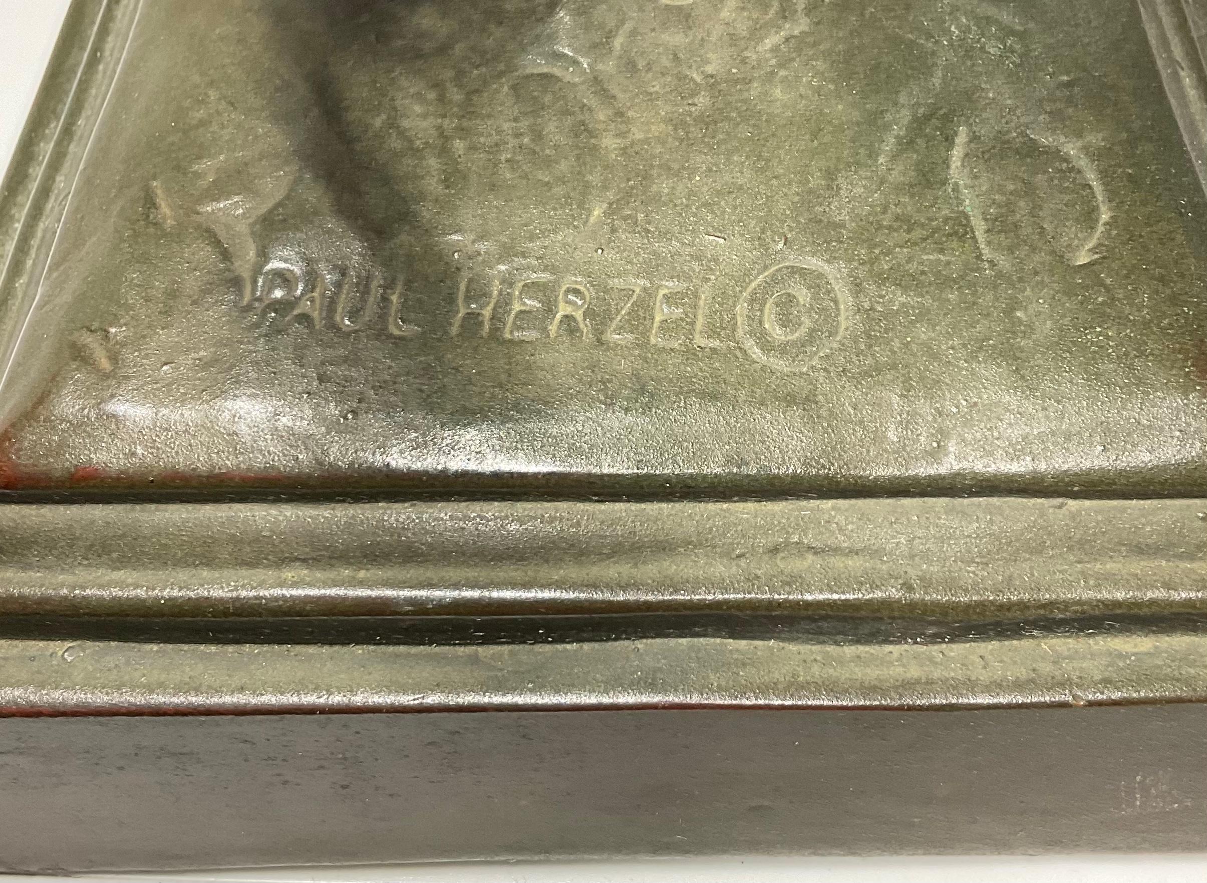 Paul Herzel Patinated Bronze Sculpture of “Hot-Blooded”Horses 2