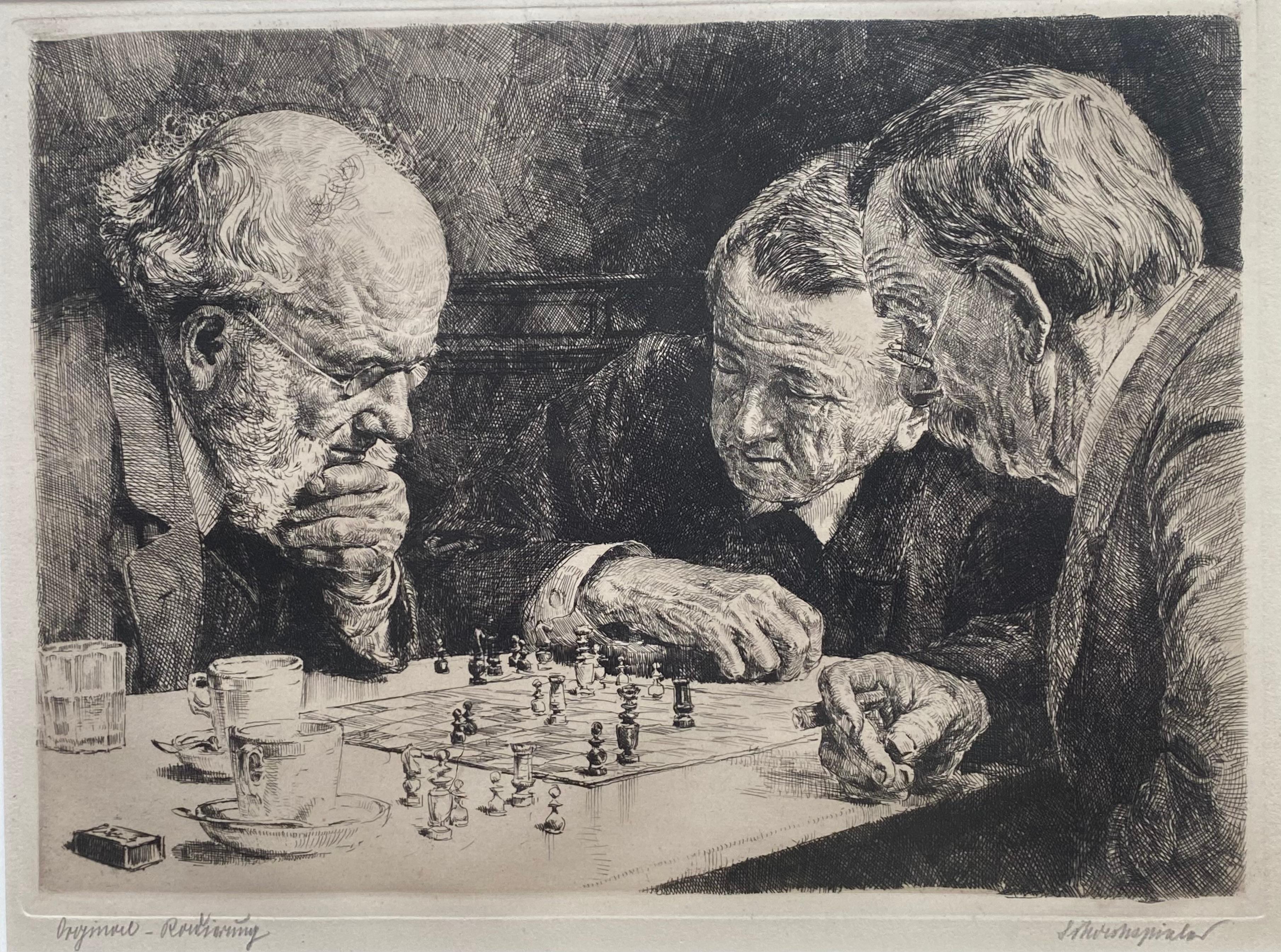 Schachspieler (Akademisch), Print, von Paul Hey