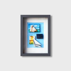 Small Colorful Abstract Seascape Painting, "Sails 22" 2023