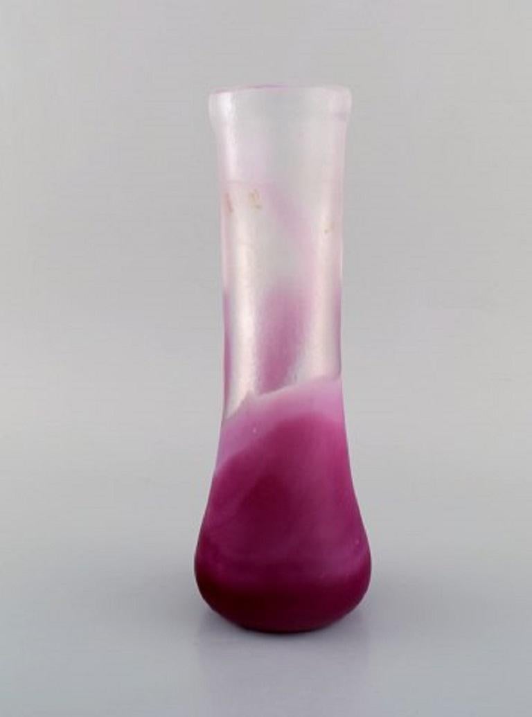 Paul Hoff for Kosta Boda:: Vase en verre d'art avec flamant rose:: design suédois Bon état - En vente à Copenhagen, DK