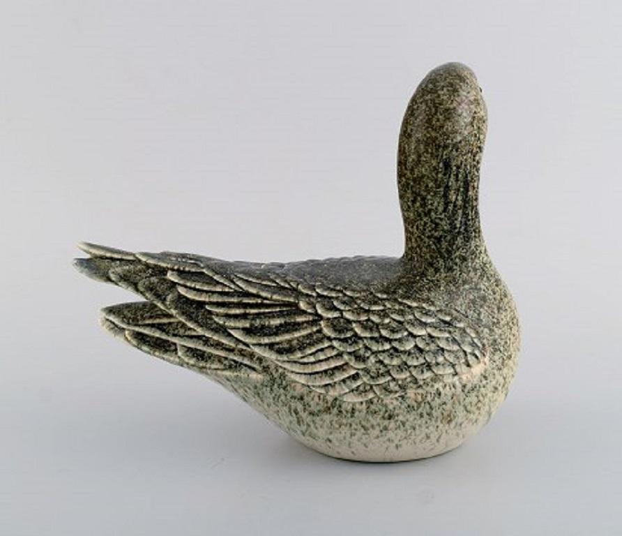 Swedish Paul Hoff for Gustavsberg Studio Hand, Duck in Glazed Ceramics Late 20th Century