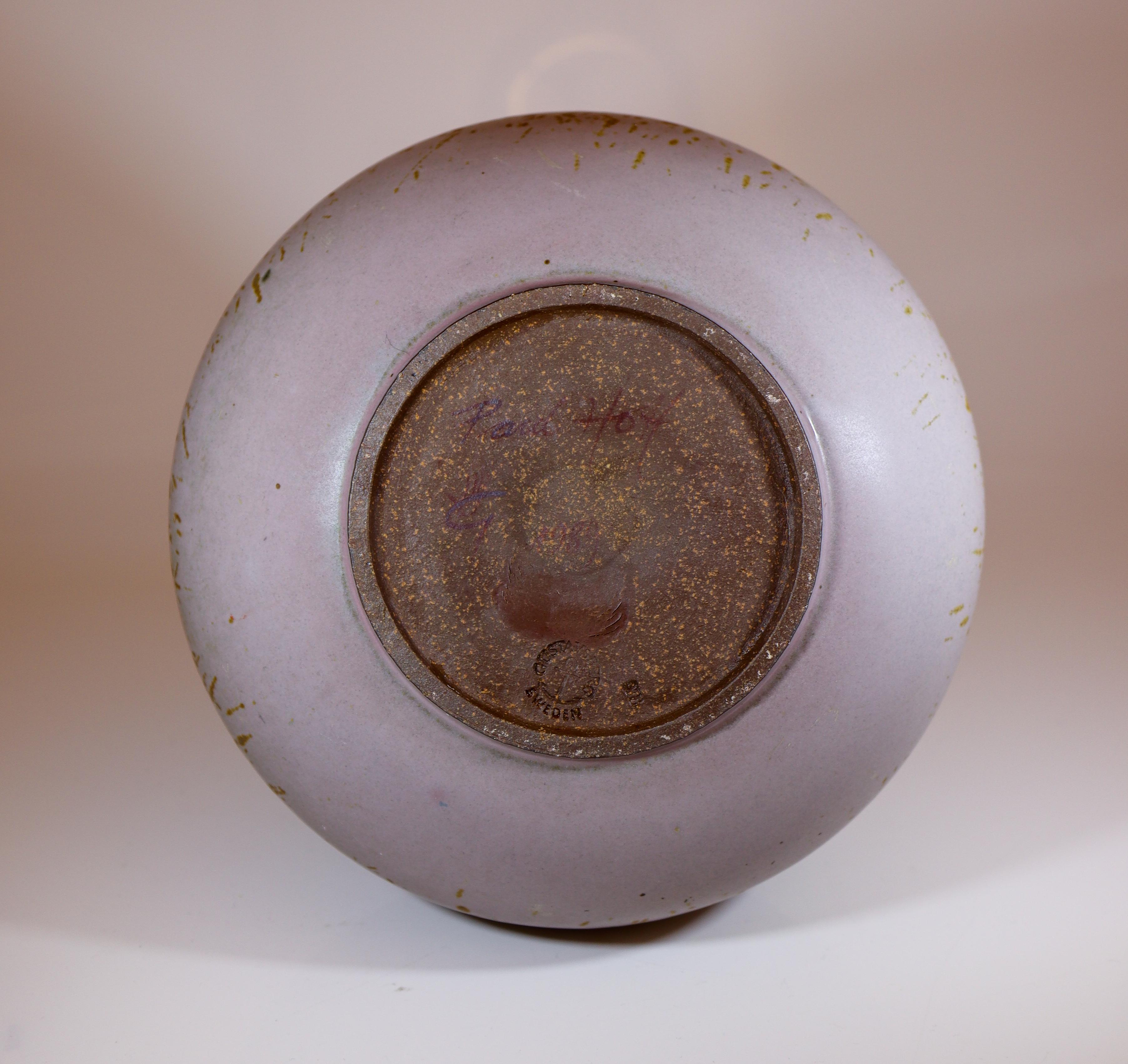 Paul Hoff for Gustavsberg Tall Speckled Glaze Vase, Sculptural Bottle Form in vendita 2