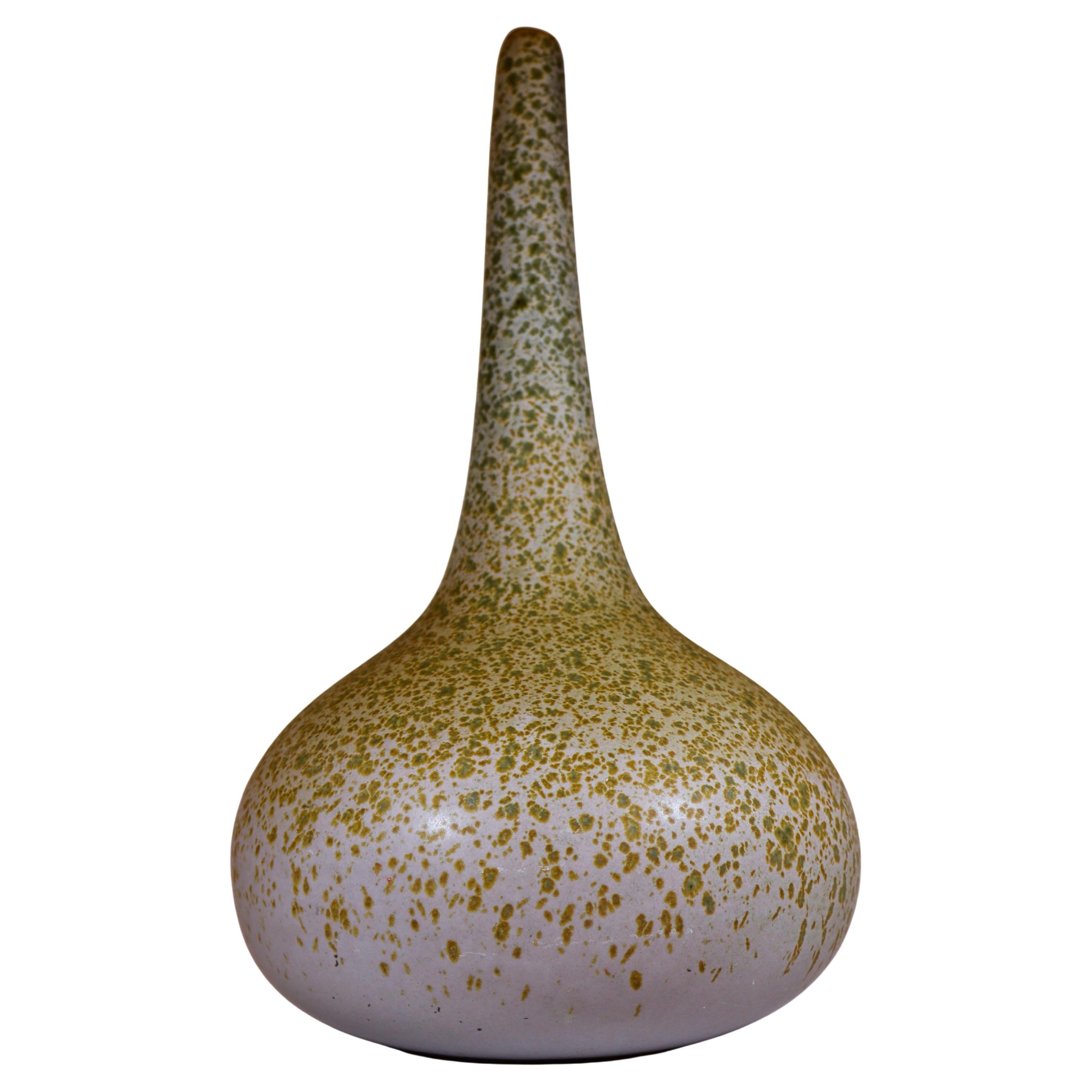 Paul Hoff for Gustavsberg Tall Speckled Glaze Vase, Sculptural Bottle Form in vendita