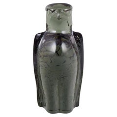 Paul Hoff for Kosta Boda. Figurine of a falcon in smoked glass. 1975.