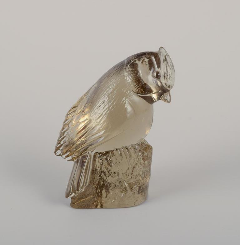 Paul Hoff for Kosta Boda / Svenskt Glas, four figurines in art glass.
WWF.
Ca. 1980s.
Stamped.
Tallest: W 9.0 cm x H 8.0 cm.