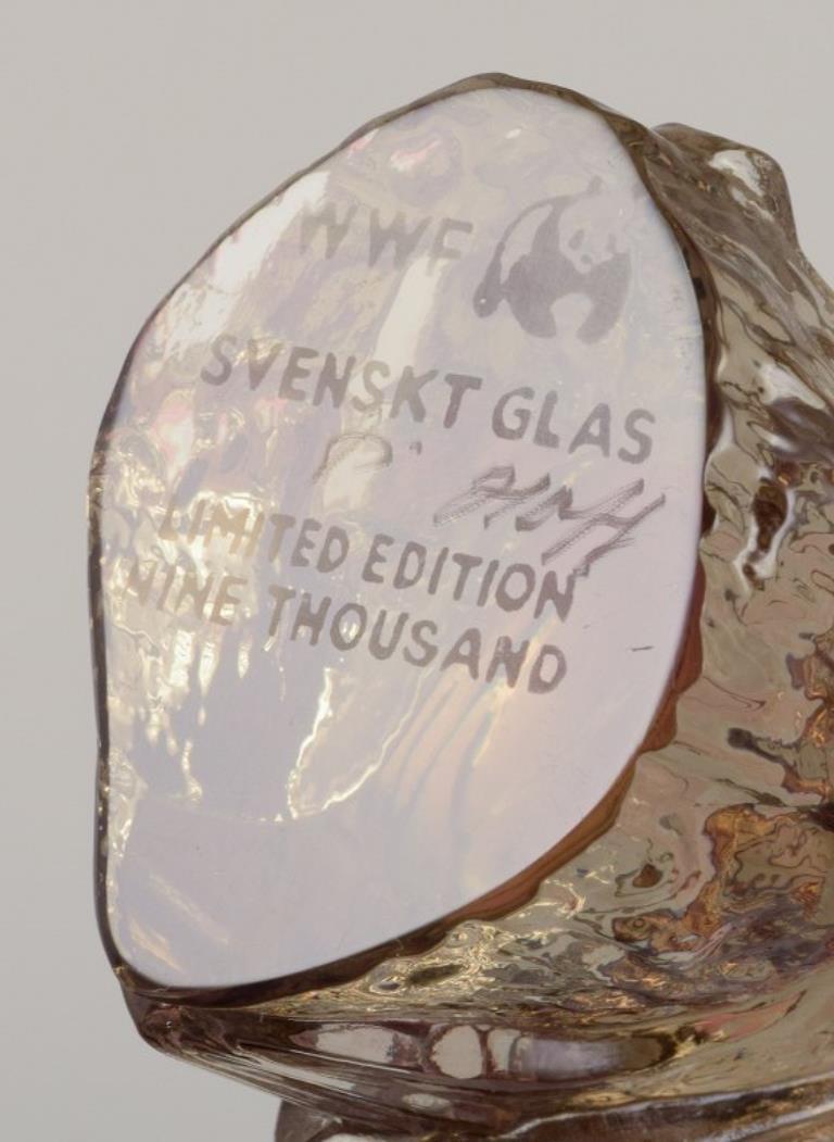 Art Glass Paul Hoff for Kosta Boda / Svenskt Glas, four figurines in art glass. WWF. For Sale
