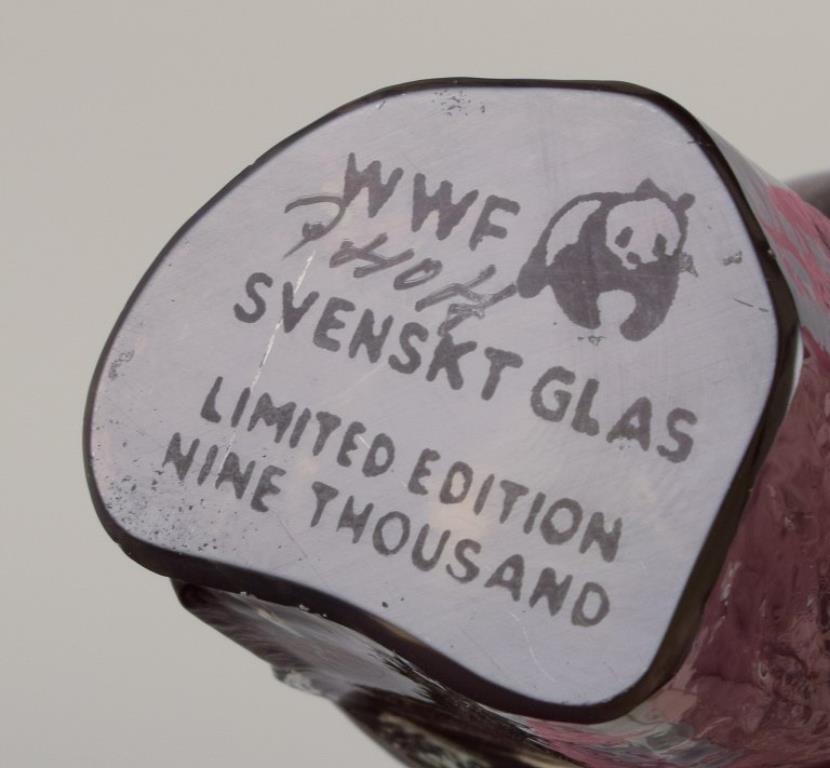 Paul Hoff per Kosta Boda / Svenskt Glas, quattro statuette in vetro artistico. WWF. in vendita 3
