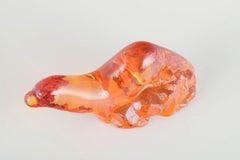 Paul Hoff for Kosta Boda / WWF. Amber art glass seal figurine, 1970s.