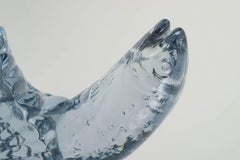 Paul Hoff for Kosta Boda / WWF. Glass sculpture of a salmon in clear art glass.