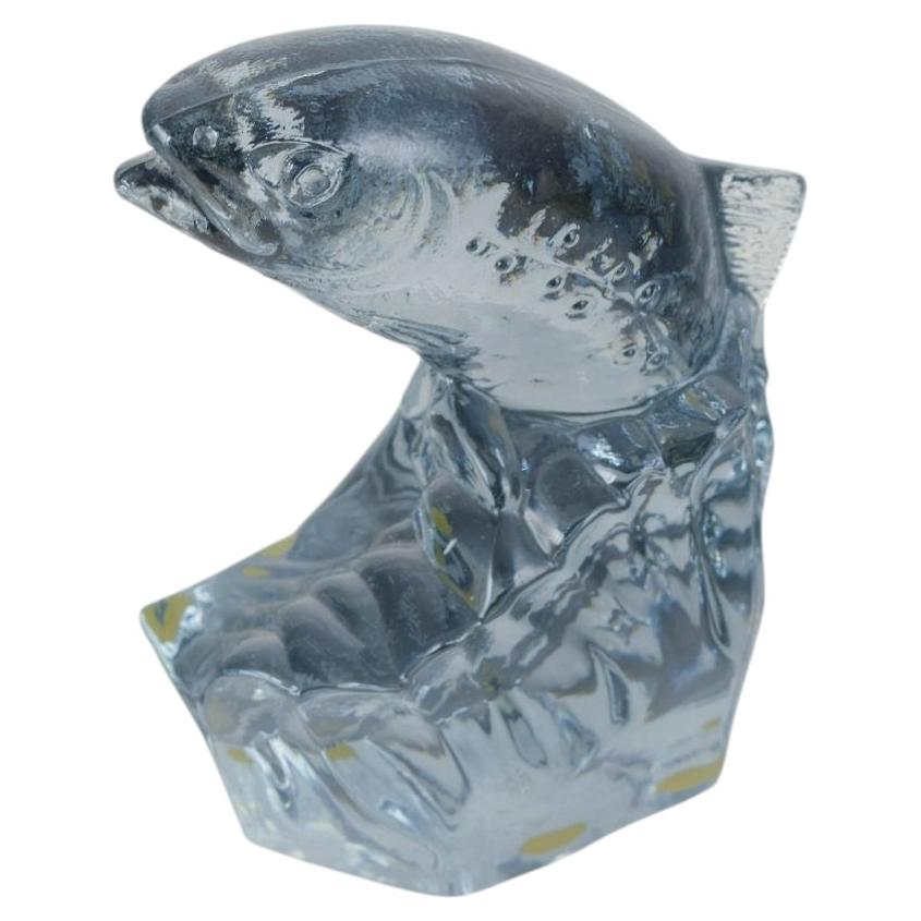 Paul Hoff for Kosta Boda / WWF. Glass sculpture of a salmon in