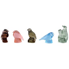 Paul Hoff for Svenskt Glas, 5 Birds in Art Glass, WWF