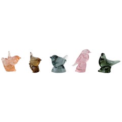Paul Hoff for Svenskt Glass, 5 Birds in Art Glass, WWF