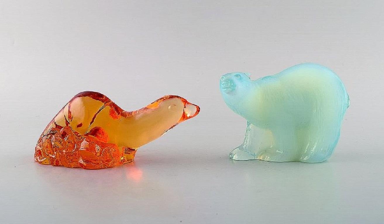 Suédois Cinq figures en verre d'art de Paul Hoff pour Svenskt Glass, WWF, milieu du 20e siècle en vente