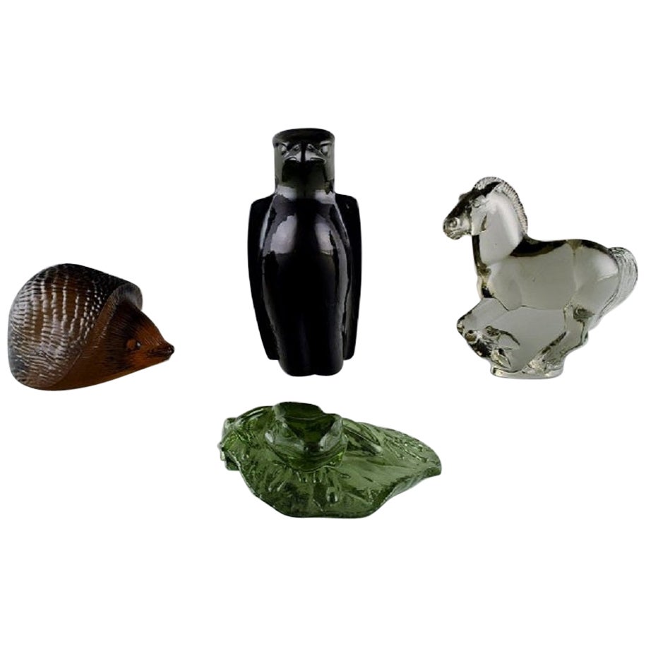 Paul Hoff pour Swedish Glass,  Four Figures in Art Glass , WWF, annes 1980